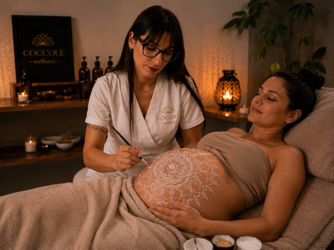 Mandala belly painting